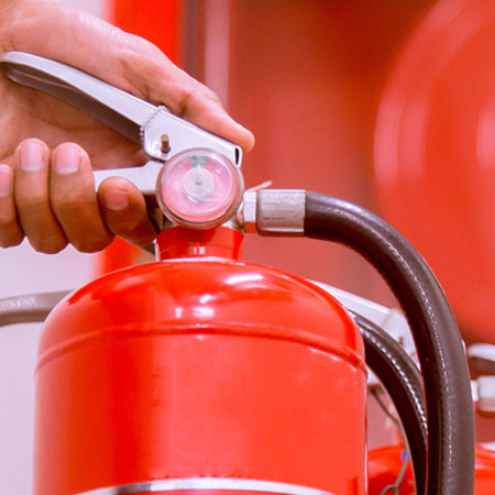 Red fire extinguisher : Fire Safety : Training